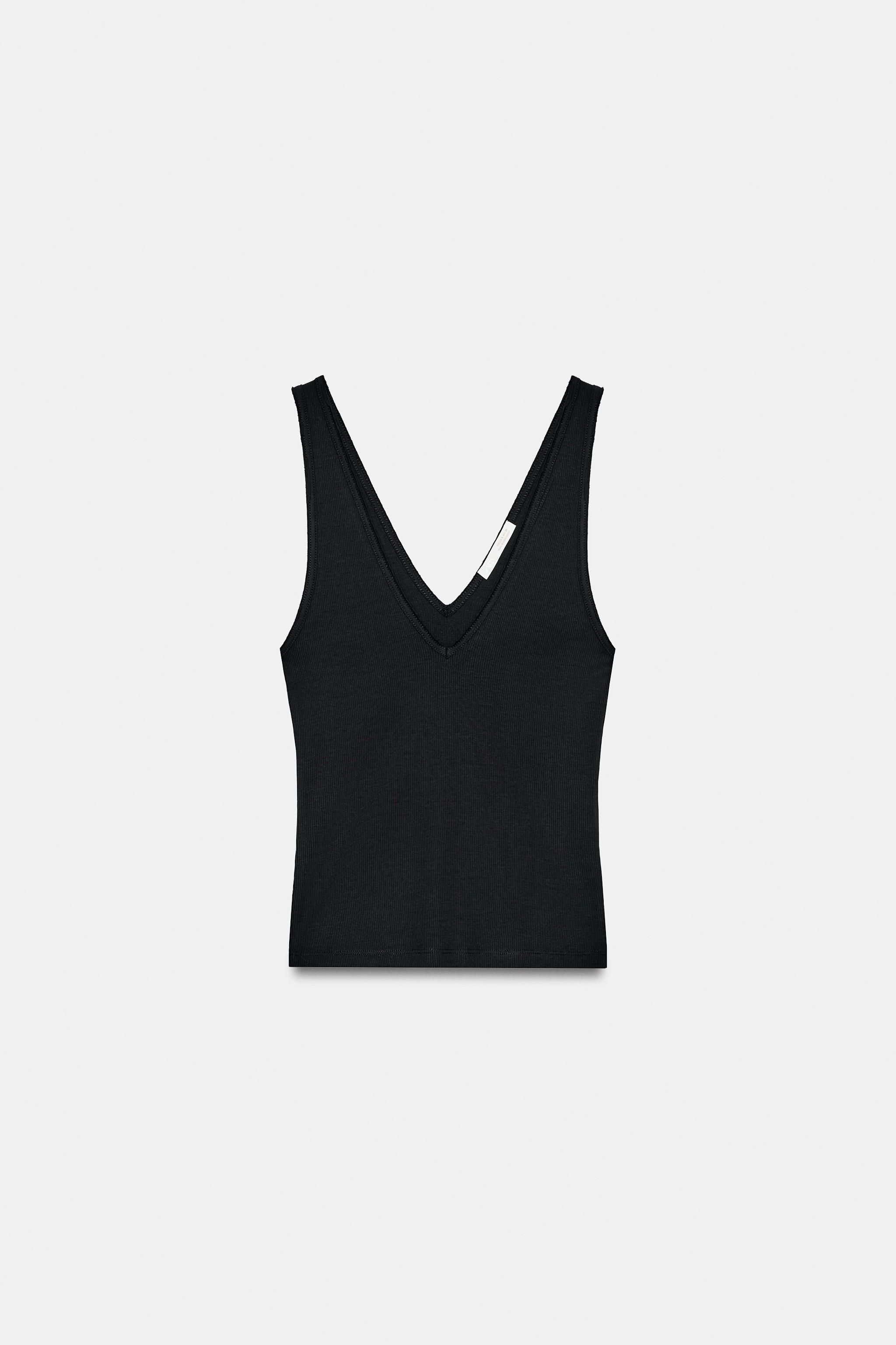 RIB V-NECK TOP